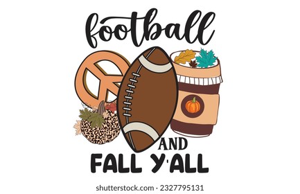 Football And Fall Y’all Retro Design svg