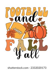 Football and Fall Y’all Retro Design