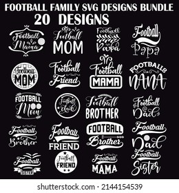 
Football family SVG Designs Bundle. Football family  quotes SVG cut files bundle, Football family  quotes t shirt designs bundle,  card template ,home  cut files, files, s v g files for  bundle