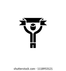 Football fan black icon concept. Football fan flat  vector symbol, sign, illustration.