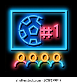 Football Fan Club neon light sign vector. Glowing bright icon Football Fan Club Sign. transparent symbol illustration