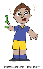 Football Fan Drinking Beer