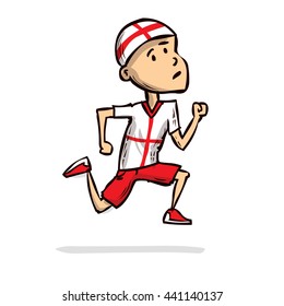 Football fan. Hand drawn cartoon vector illustration.