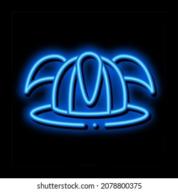 Football Fan Hat neon light sign vector. Glowing bright icon Football Fan Hat Sign. transparent symbol illustration