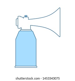 Football Fans Air Horn Aerosol Icon. Thin Line With Blue Fill Design. Vector Illustration.