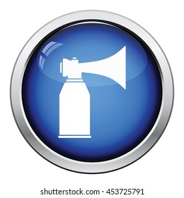 Football fans air horn aerosol icon. Glossy button design. Vector illustration.