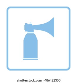 Football fans air horn aerosol icon. Blue frame design. Vector illustration.
