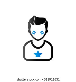 Football fans avatar icon in duo tone color. Sport spectator fans