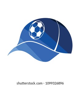 Football fans cap icon. Flat color design. Vector illustration.