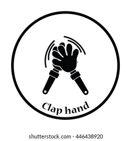 Football fans clap hand toy icon. Thin circle design. Vector illustration.