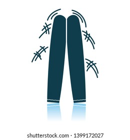 Football Fans Clapping Sticks Icon. Shadow Reflection Design. Vector Illustration.