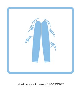 Football fans clapping sticks icon. Blue frame design. Vector illustration.