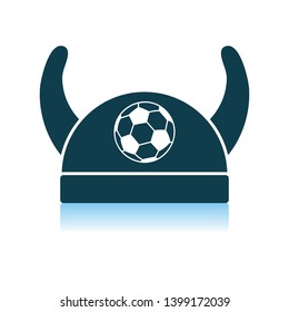 Football Fans Horned Hat Icon. Shadow Reflection Design. Vector Illustration.
