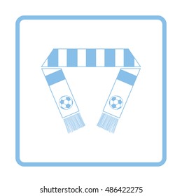 Football fans scarf icon. Blue frame design. Vector illustration.