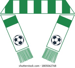 Football Fans Scarf Icon. Flat Color Design. Vector Illustration.