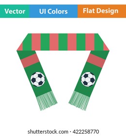 Football Fans Scarf Icon. Flat Design In Ui Colors. Vector Illustration. 