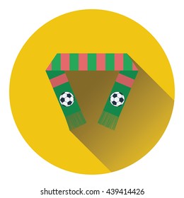 Football fans scarf icon. Flat color design. Vector illustration.