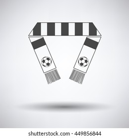 Football fans scarf icon on gray background, round shadow. Vector illustration.