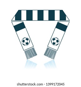 Football Fans Scarf Icon. Shadow Reflection Design. Vector Illustration.