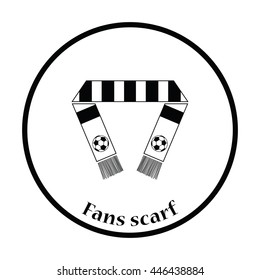 Football fans scarf icon. Thin circle design. Vector illustration.