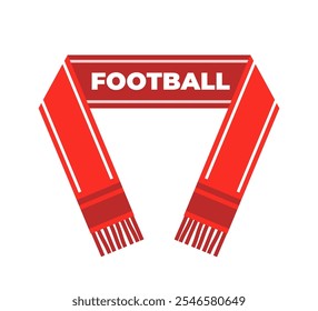 Football Fans Scarf. Soccer Sport Symbol Support. Vector illustration of Competition Color Accessory