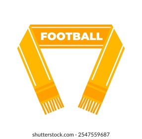 Football Fans Scarf. Soccer Sport Symbol Support. Vector illustration of Competition Color Accessory