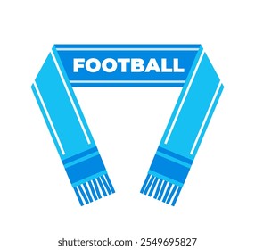 Football Fans Scarf. Soccer Sport Symbol Support. Vector illustration of Competition Color Accessory