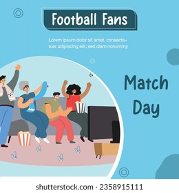 	
Football fans support national team match day festive audience stadium during a game cheering