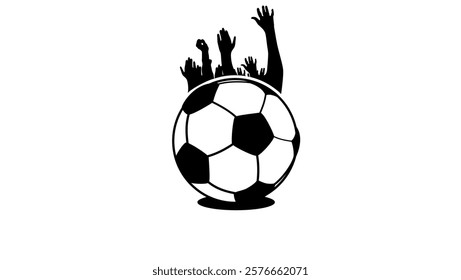 football fans symbol, black isolated silhouette