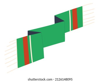 Football fans symbol. Knitted scarf fans. Flat vector illustration. Eps10
