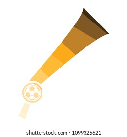 Football fans wind horn toy icon. Flat color design. Vector illustration.