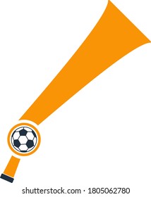 Football Fans Wind Horn Toy Icon. Flat Color Design. Vector Illustration.