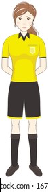 Football Female Referee: Vector Illustration
