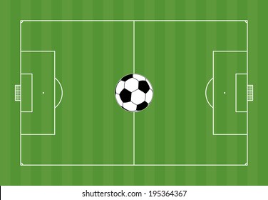 Football field with football