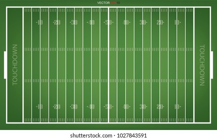 Football field background. American football field with line pattern area for background. Vector illustration.