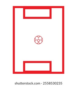 Football field background. Red field scheme for soccer