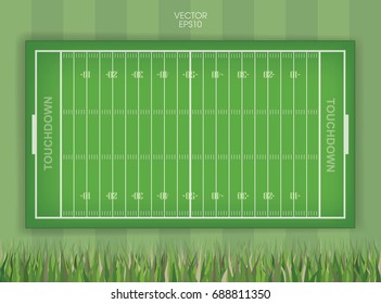 Football field background. Vector illustration.