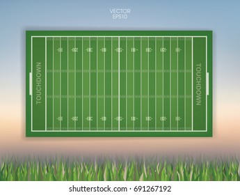 Football field background. Vector illustration.