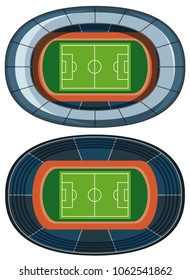 Football Field Birds Eye View illustration