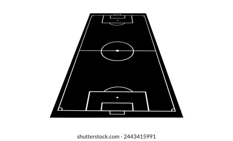 Football field, black isolated silhouette