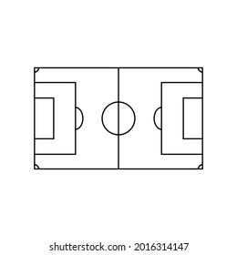 Football field black on white background, logo for design, vector illustration