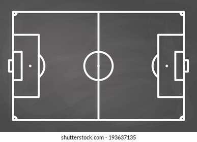 football field blackboard background vector illustration