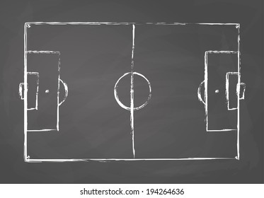 football field blackboard grunge background vector illustration