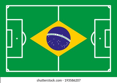 football field BRAZIL background vector illustration