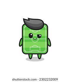 football field cartoon with an arrogant expression , cute style design for t shirt, sticker, logo element