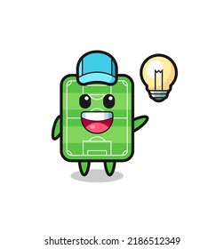 football field character cartoon getting the idea , cute style design for t shirt, sticker, logo element