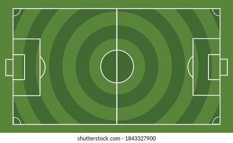 a football field with a circular pattern on the grass