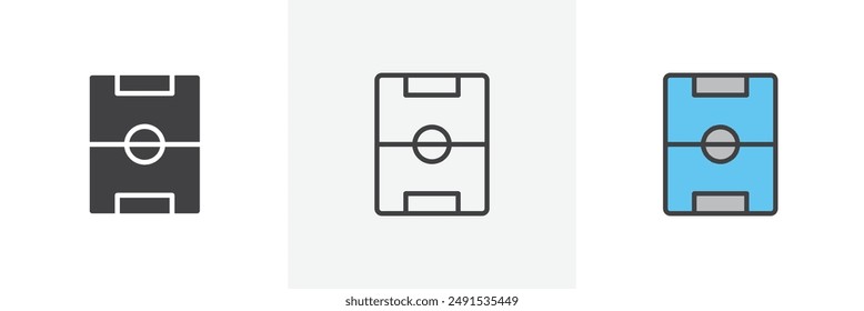 Football field colored icon set. Eps 10