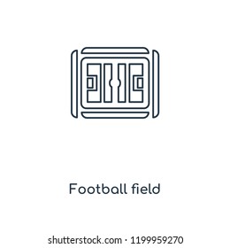 Football field concept line icon. Linear Football field concept outline symbol design. This simple element illustration can be used for web and mobile UI/UX.