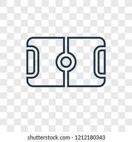Football field concept vector linear icon isolated on transparent background, Football field concept transparency concept in outline style